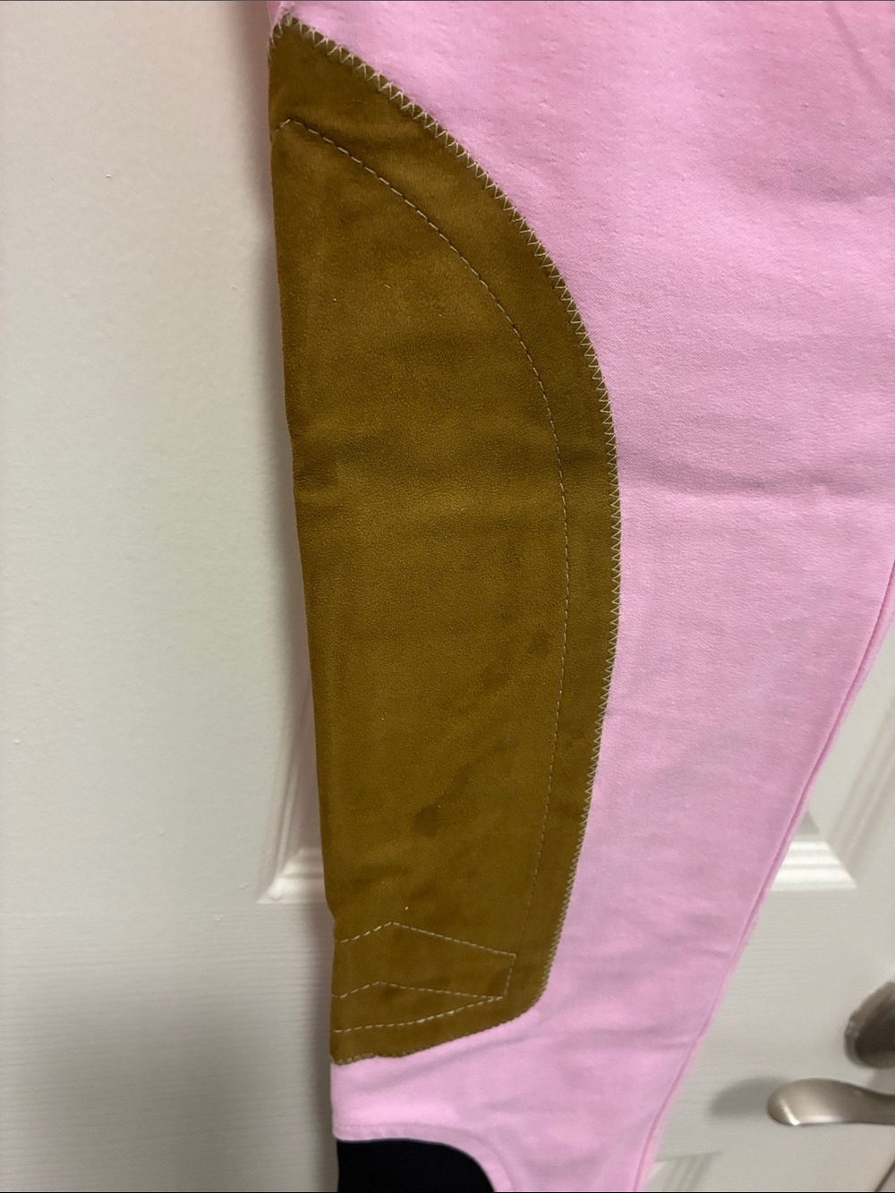 The Tailored Sportsman Pink Riding Breeches with Brown & Black Details - Picture 6 of 8